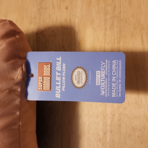 Nintendo Super Mario Bros Bullet Bill Pillow Plush NWT 8"x7" - Picture 3 of 6